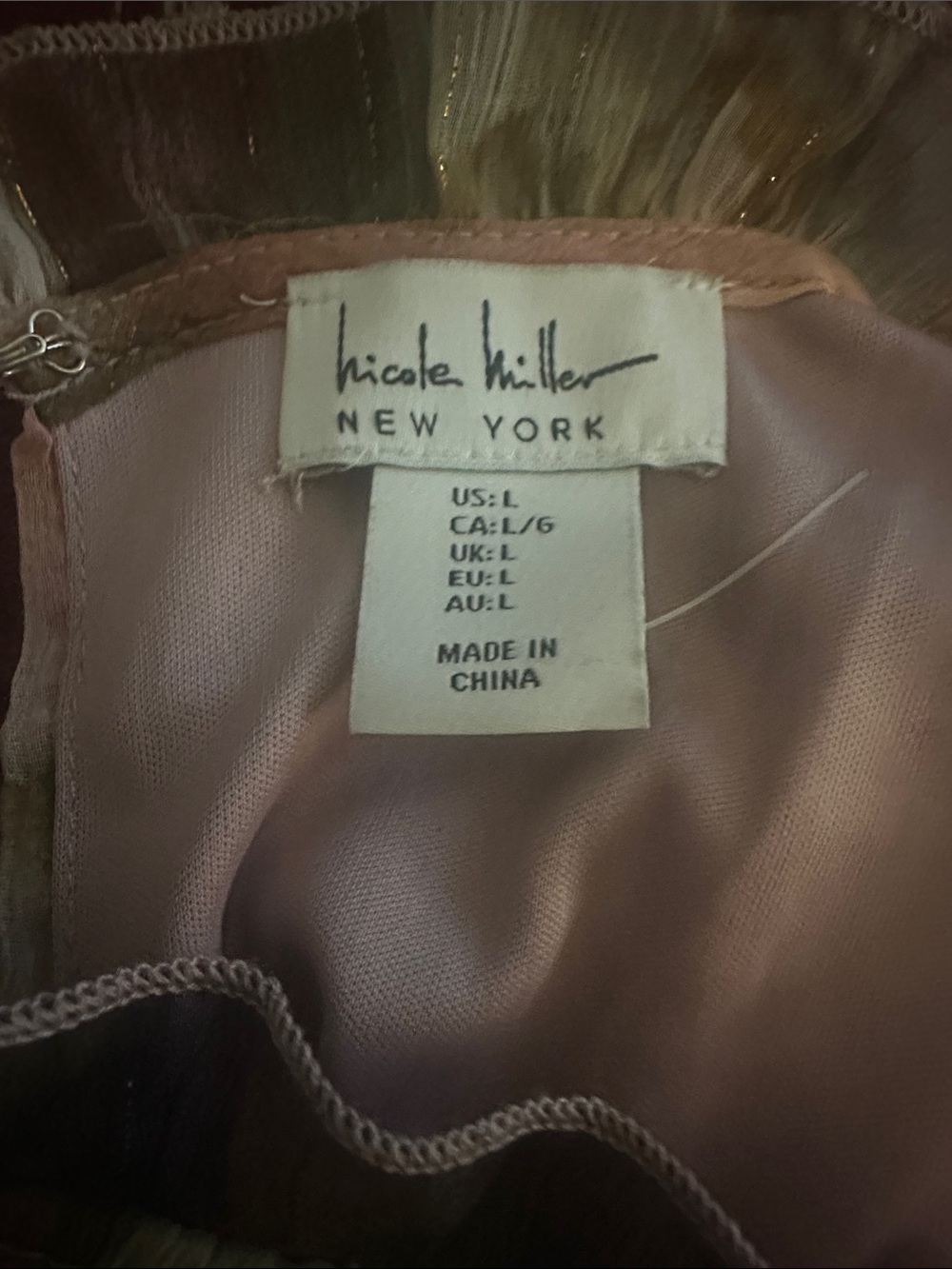 Nicole Miller Dusty Mauve Satin Evening Dress